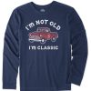 Men Life is Good Graphic Tees | Men'S I'M Classic Pickup Long Sleeve Crusher Tee Darkest Blue