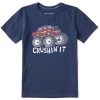 Kids Life is Good Graphic Tees | Kids Naive Crushin It Truck Crusher Tee Darkest Blue