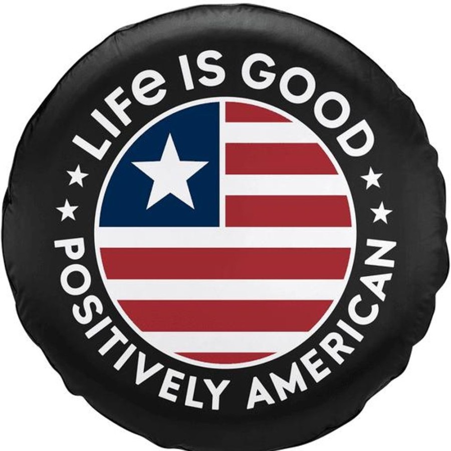 Home Life is Good Life Is Good: The Book | Positively American Coin Tire Cover Night Black