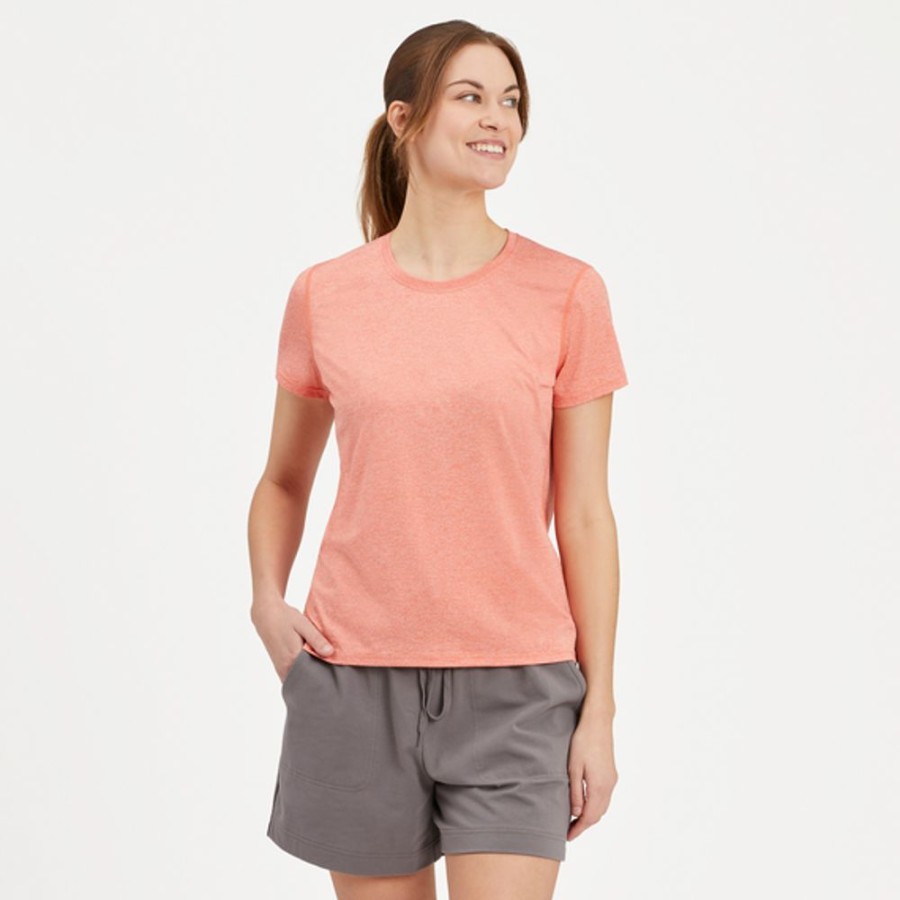 Women Life is Good Active & Slub Tops | Women'S Solid Active Tee Mango Orange