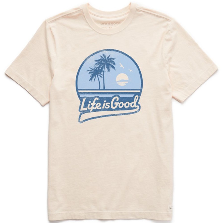 Men Life is Good Graphic Tees | Men'S Ballyard Beach Short Sleeve Tee Putty White