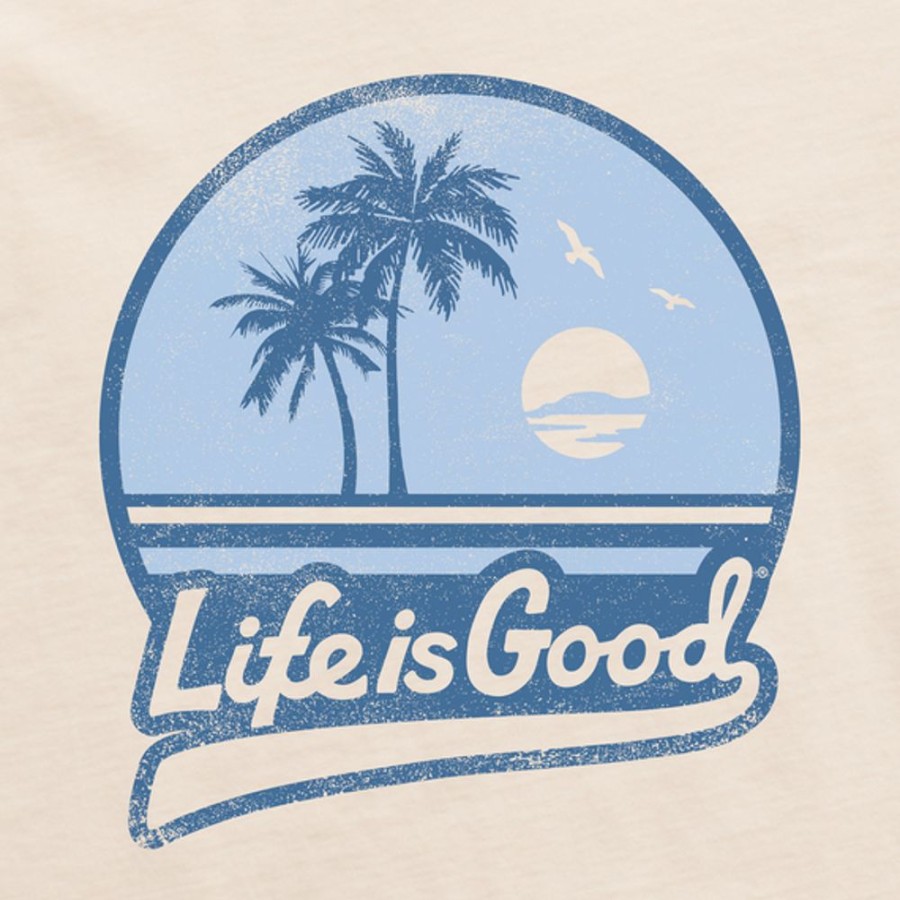 Men Life is Good Graphic Tees | Men'S Ballyard Beach Short Sleeve Tee Putty White