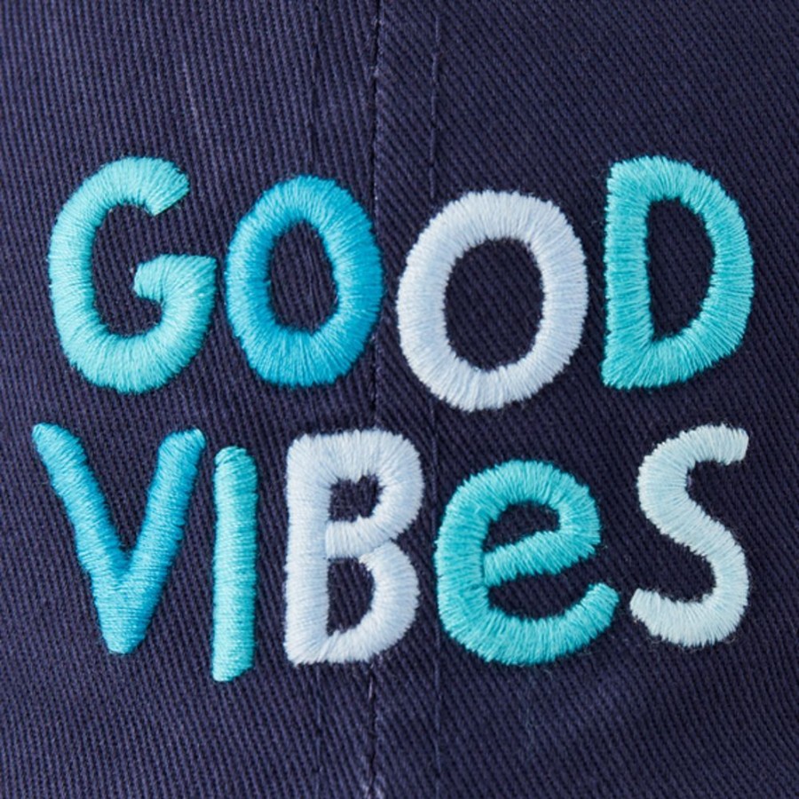 Women Life is Good Hats | Kids Good Vibes Lig Kids Chill Cap Darkest Blue