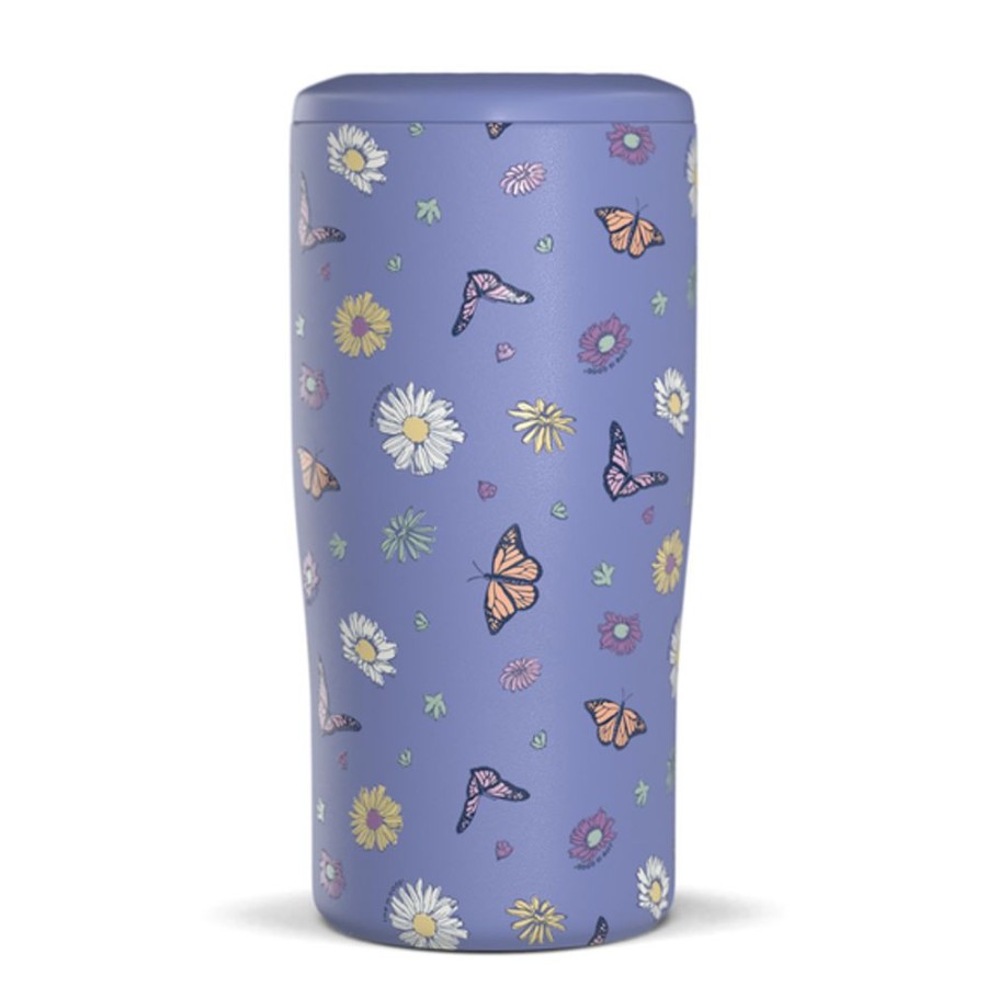 Home Hydrapeak Stainless Drinkware | Butterflies & Daisies 4-In-1 Can Cooler Iris