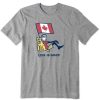 Men Life is Good Graphic Tees | Men'S Jake And Rocket Canadian Flag Short Sleeve Tee Heather Gray