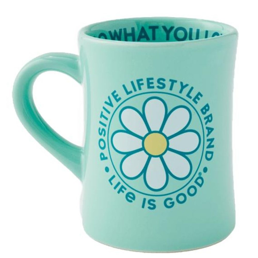 Home Life is Good Mugs | Positive Lifestyle Daisy Diner Mug Spearmint Green