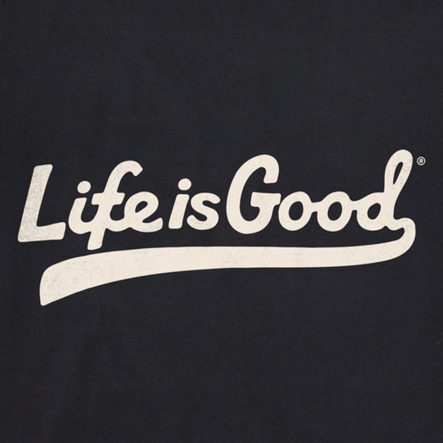 Women Life is Good Sweatshirts & Hoodies | Women'S Branded Athletic Ballyard Script Simply True Fleece Hoodie Jet Black