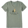 Women Life is Good Graphic Tees | Women'S Winnie Best Things Crusher Vee Moss Green