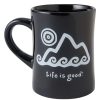 Home Life is Good Mugs | Tribal Mountain Diner Mug Jet Black