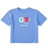 Women Life is Good Boxy Tees | Women'S Clean Peace & Love Boxy Crusher Tee Cornflower Blue