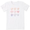 Women Life is Good Graphic Tees | Women'S Watercolor Heart Grid Crusher Tee Cloud White