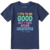 Kids Life is Good Graphic Tees | Kids Good Grandma Crusher Tee Darkest Blue