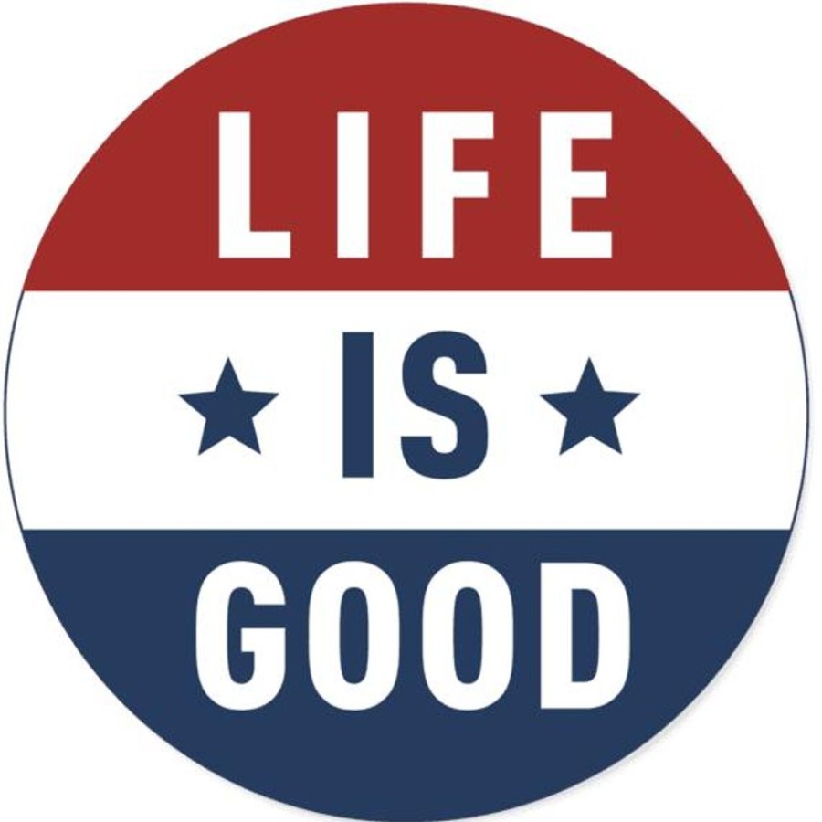 Home Life is Good Stickers & Magnets | Flag 4" Circle Sticker Darkest Blue