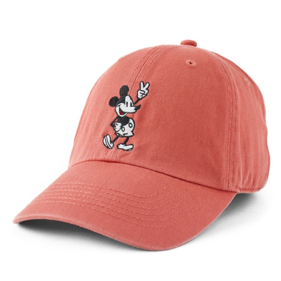 Men Life is Good Hats | Clean Steamboat Willie Peace Mini Branded Chill Cap Faded Red