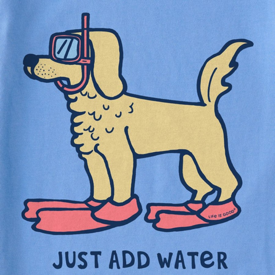 Kids Life is Good Graphic Tees | Kids Naive Just Add Water Snorkle Dog Crusher Tee Cornflower Blue