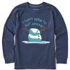 Kids Life is Good Graphic Tees | Kids Get Ahead Snowman Long Sleeve Crusher Tee Darkest Blue