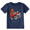 Kids Life is Good | Toddler Monster Truck Crusher Tee Darkest Blue