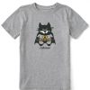 Kids Life is Good Graphic Tees | Kids Vintage Catman Al Crusher Tee Heather Gray