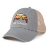 Men Life is Good Hats | Retro Mountains Soft Mesh Back Cap Slate Gray