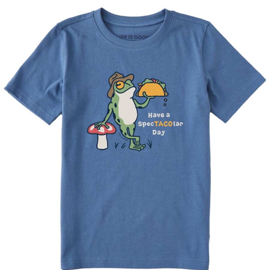 Kids Life is Good Graphic Tees | Kids Vintage Spectacolar Day Frog Crusher Tee Vintage Blue