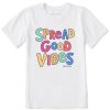 Kids Life is Good Graphic Tees | Kids Wordsmith Spread Good Vibes Crusher Tee Cloud White