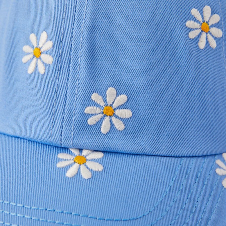 Women Life is Good Hats | Lig Daisy Pattern Chill Cap Cornflower Blue