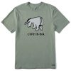 Men Life is Good Graphic Tees | Men'S Vintage Life Is Ok Eeyore Short Sleeve Tee Moss Green