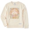 Women Life is Good Sweatshirts & Hoodies | Women'S Dreamy All We Need Is Love Simply True Fleece Crew Putty White