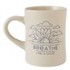 Home Life is Good Mugs | Breathe Sunflower Sunrise Diner Mug Bone