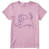 Women Life is Good Graphic Tees | Women'S Flying Doodle Crusher Tee Violet Purple