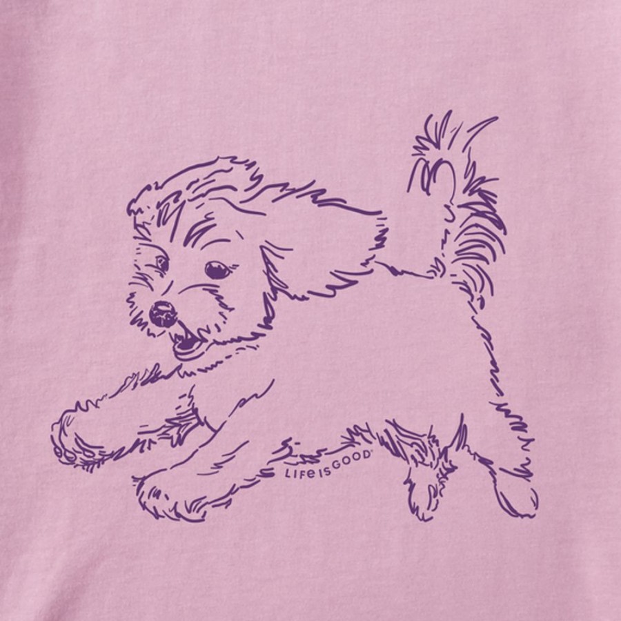 Women Life is Good Graphic Tees | Women'S Flying Doodle Crusher Tee Violet Purple