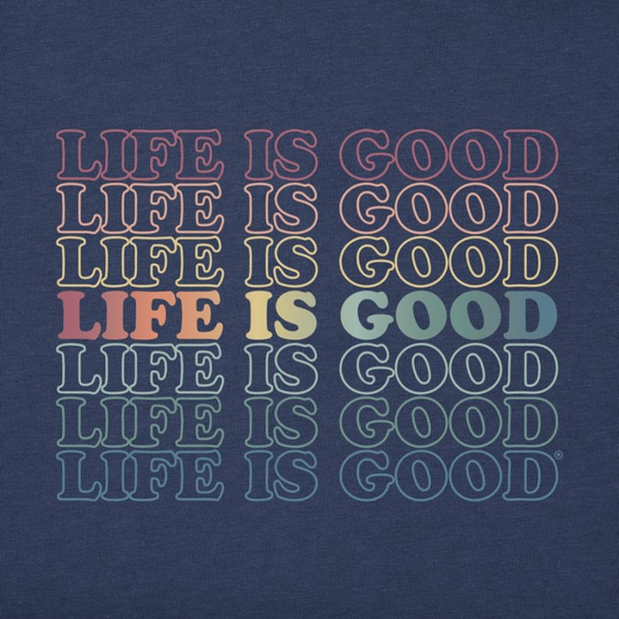 Kids Life is Good Sweatshirts & Hoodies | Kids Lig Stack Rainbow Simply True Fleece Crew Darkest Blue