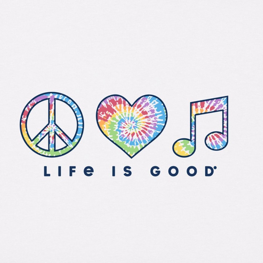 Women Life is Good Sweatshirts & Hoodies | Women'S Tie Dye Peace Love Music Simply True Fleece Hoodie Cloud White