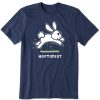 Men Life is Good Graphic Tees | Men'S Hoptimist Bunny Short Sleeve Tee Darkest Blue