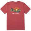 Men Life is Good Graphic Tees | Men'S Keep It Simple Mountain Hike Vista Short Sleeve Tee Faded Red