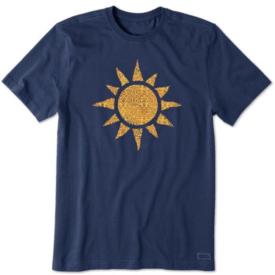 Men Life is Good Graphic Tees | Men'S Ancient Sun Short Sleeve Tee Darkest Blue