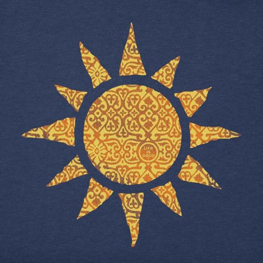 Men Life is Good Graphic Tees | Men'S Ancient Sun Short Sleeve Tee Darkest Blue