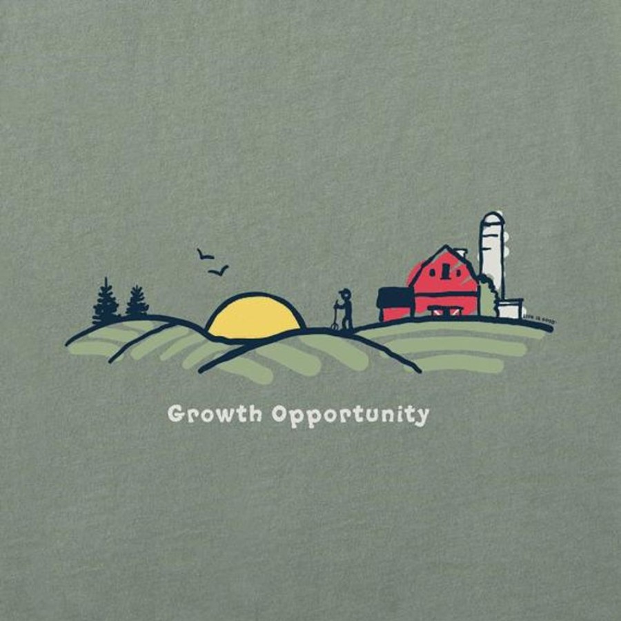 Men Life is Good Graphic Tees | Men'S Growth Opportunity Crusher Tee Moss Green