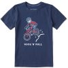 Kids Life is Good Graphic Tees | Kids Jake Rock N Roll Bike Crusher Tee Darkest Blue