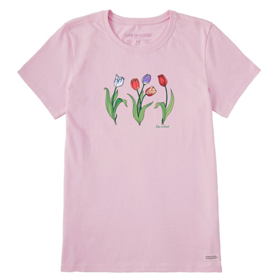 Women Life is Good Graphic Tees | Women'S 3 Genuine Tulips Crusher Tee Seashell Pink