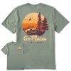 Men Life is Good Graphic Tees | Men'S Go Places Crusher Tee Moss Green