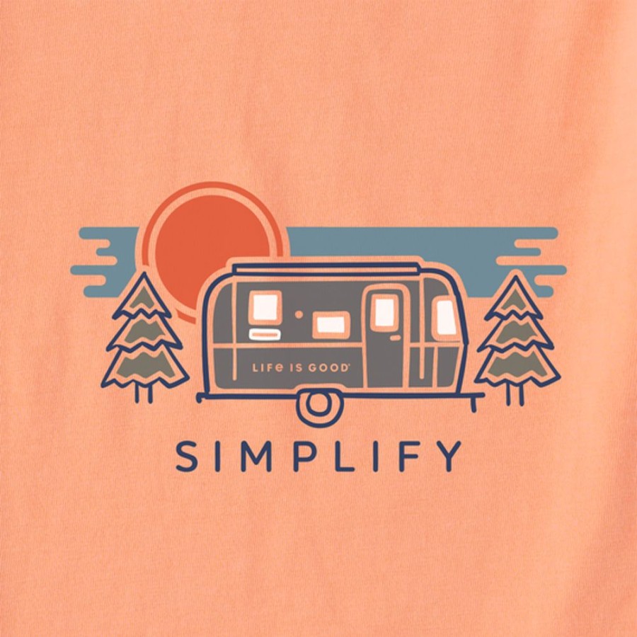 Men Life is Good Graphic Tees | Men'S Simplify Camper Crusher Tee Canyon Orange