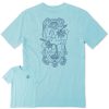 Men Life is Good Graphic Tees | Men'S Groovy Flamingo & Hibiscuses Short Sleeve Tee Beach Blue