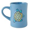 Home Life is Good Mugs | Peace Turtles Diner Mug Cool Blue