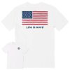 Men Life is Good Graphic Tees | Men'S Big Flag Crusher-Lite Tee Cloud White