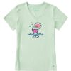 Women Life is Good Graphic Tees | Women'S Vino Beach Crusher-Lite Vee Sage Green