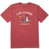 Men Life is Good Graphic Tees | Men'S Nd Lighthouse Walk La Jolla Crusher Tee Faded Red