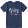 Kids Life is Good Graphic Tees | Kids Tie Dye Lets Roll Atv Crusher Tee Darkest Blue