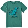 Kids Life is Good Graphic Tees | Kids Rad Roarsome Dino Crusher Tee Spruce Green