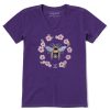 Women Life is Good Graphic Tees | Women'S Flowerbee Crusher Vee Deep Purple